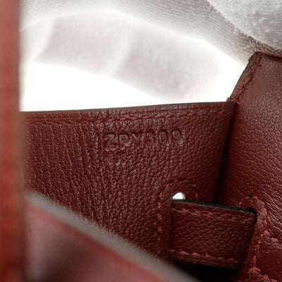 Hermès 25 cm Bordeaux Epsom Sellier Birkin Palladium Hardware 2021 - Only Authentics