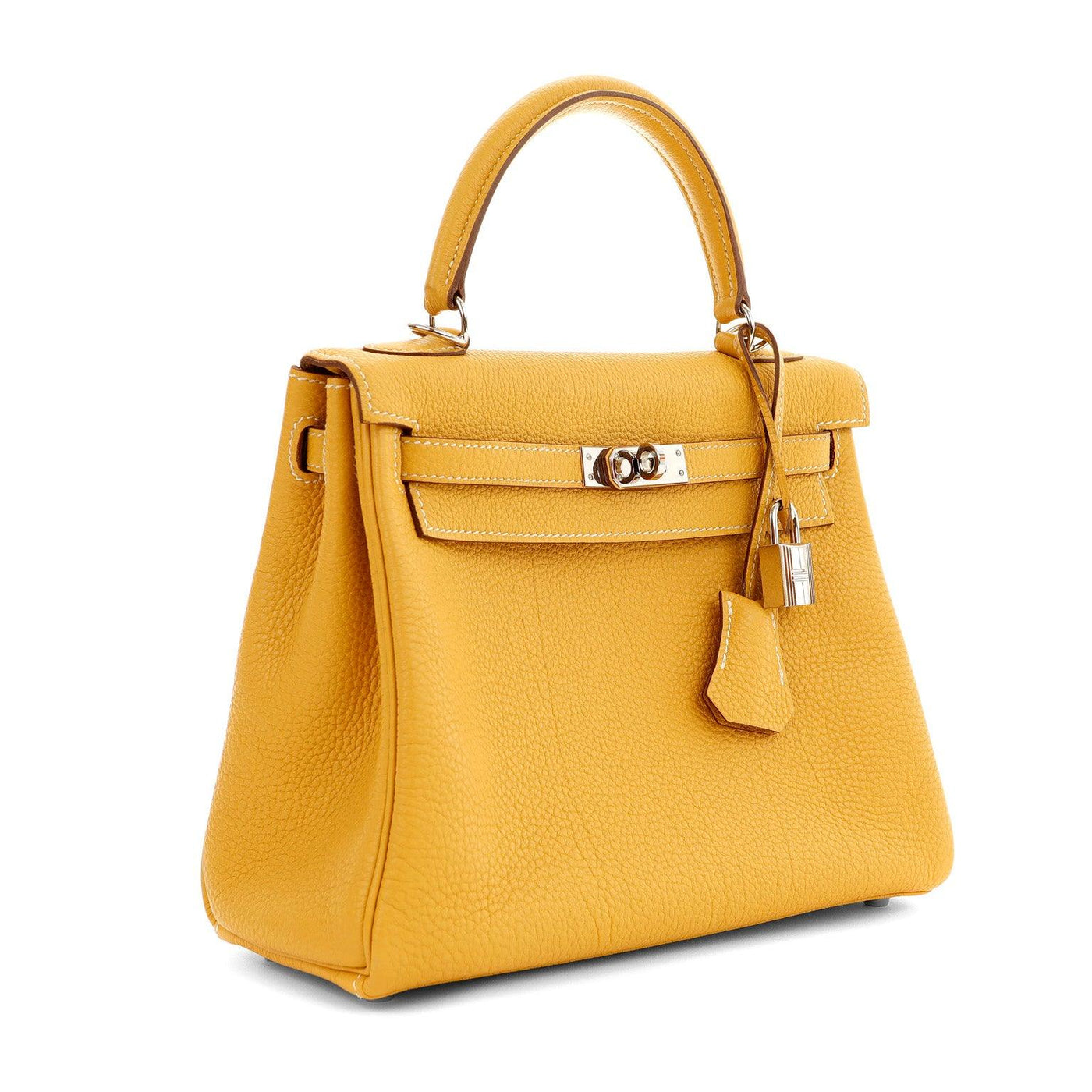The Hermès 25cm Mustard Yellow Togo Kelly is a handbag from the luxury  brand Hermès – Only Authentics