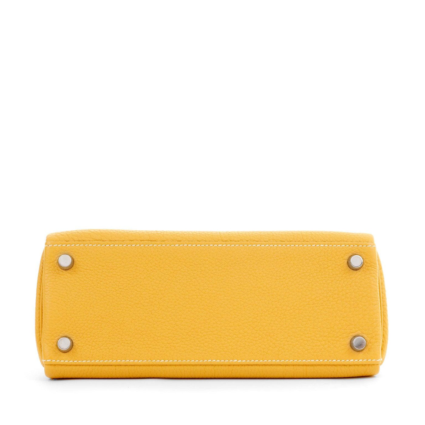 Hermès 25cm Mustard Yellow Togo Kelly Palladium Hardware - Only Authentics
