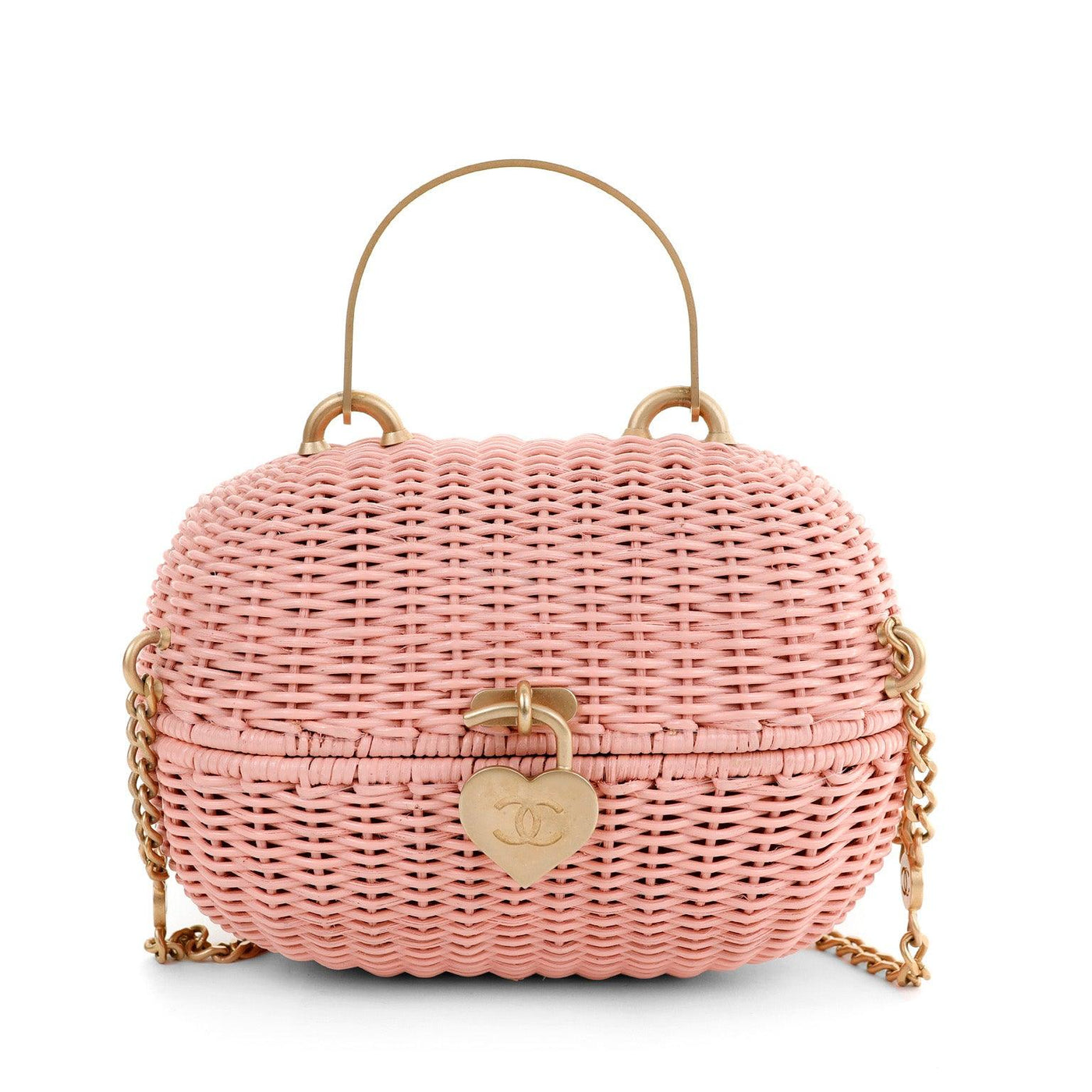 Chanel Pink Wicker Love Basket Runway Bag - Only Authentics