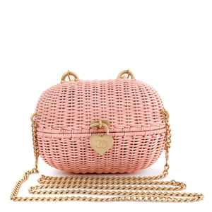 Chanel Pink Wicker Love Basket Runway Bag - Only Authentics