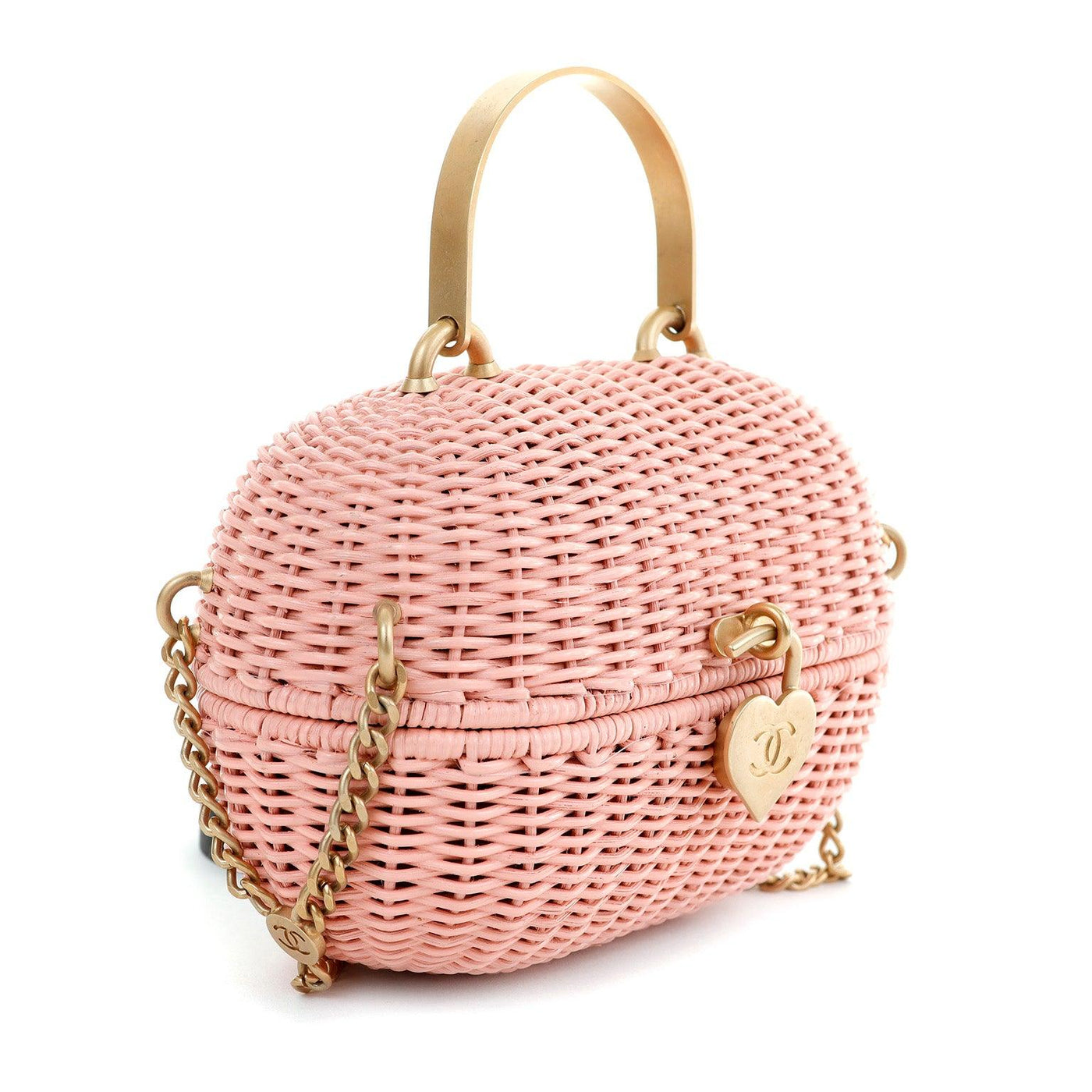Chanel Pink Wicker Love Basket Runway Bag - Only Authentics