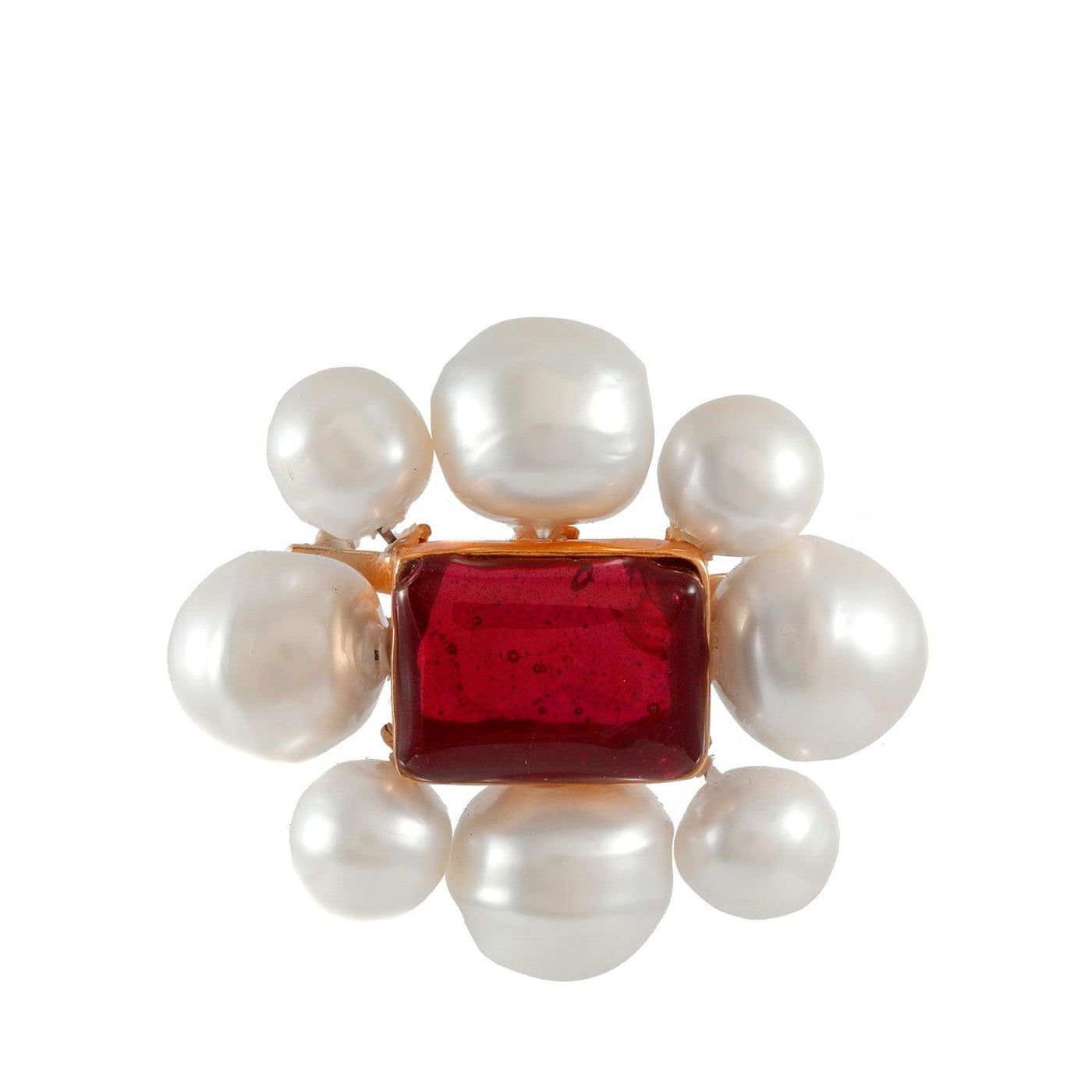 Chanel Pearl and Gripoix Flower Brooch - Only Authentics