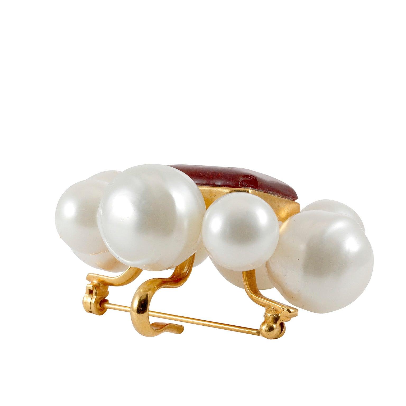 Chanel Pearl and Gripoix Flower Brooch - Only Authentics