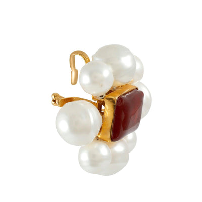 Chanel Pearl and Gripoix Flower Brooch - Only Authentics