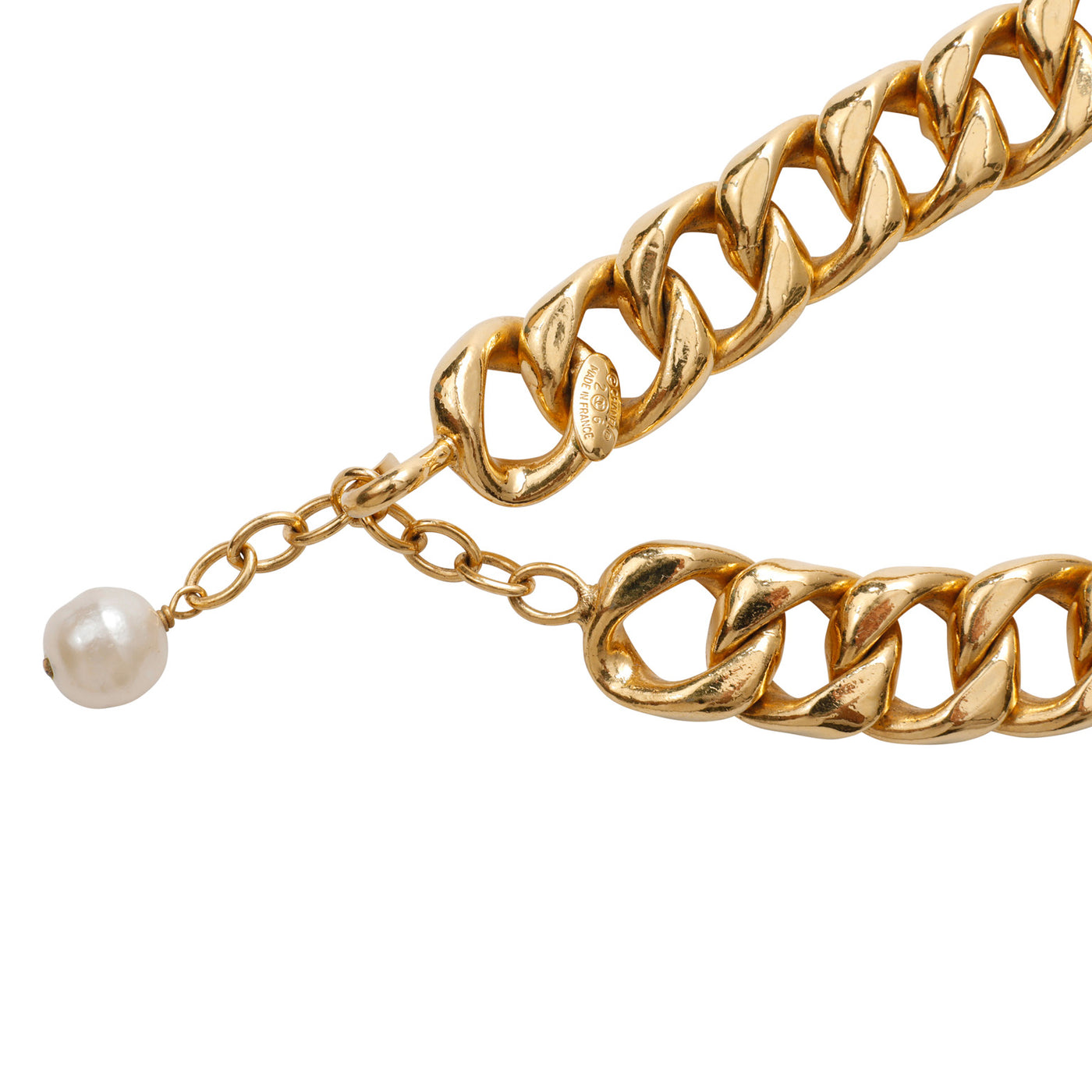 Chanel Pearl & Chain Gold Bib Choker