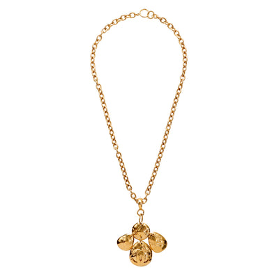 Chanel 24kt Gold w/ 4 Quilted Charms CC Necklace