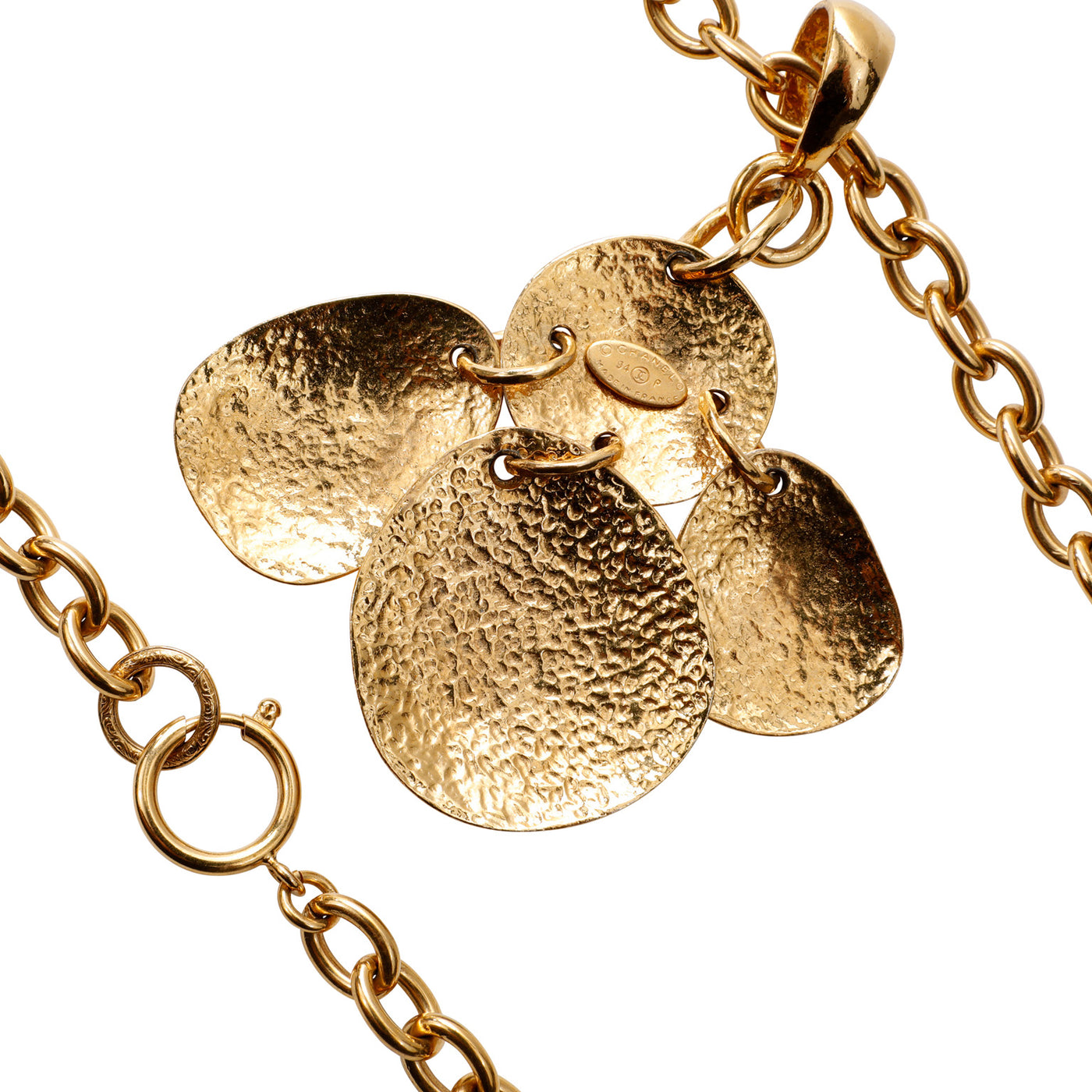 Chanel Gold Quilted Charms CC Necklace