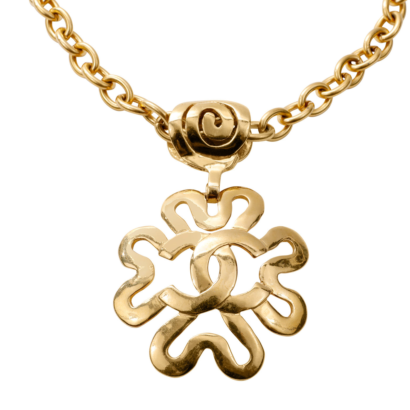Chanel Gold CC ZigZag  Medallion Choker
