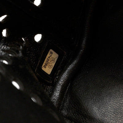Chanel Black Patent Leather Perforated CC Tote - Only Authentics