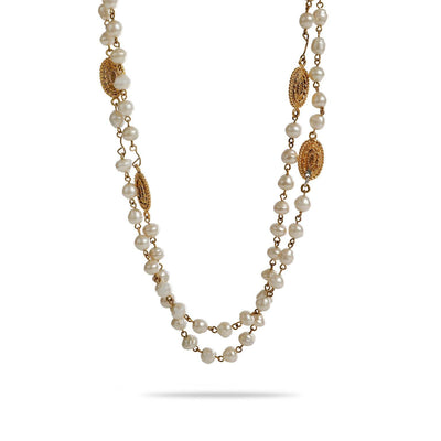 Chanel Pearl and Gold Vintage Satoir Necklace - Only Authentics