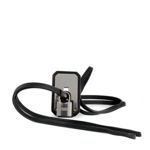 Hermès Black Swift and Palladium Dog Tag Necklace - Only Authentics