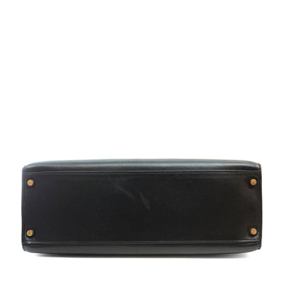 Hermès 35cm Black Box Calf Vintage Kelly with Gold Hardware - Only Authentics