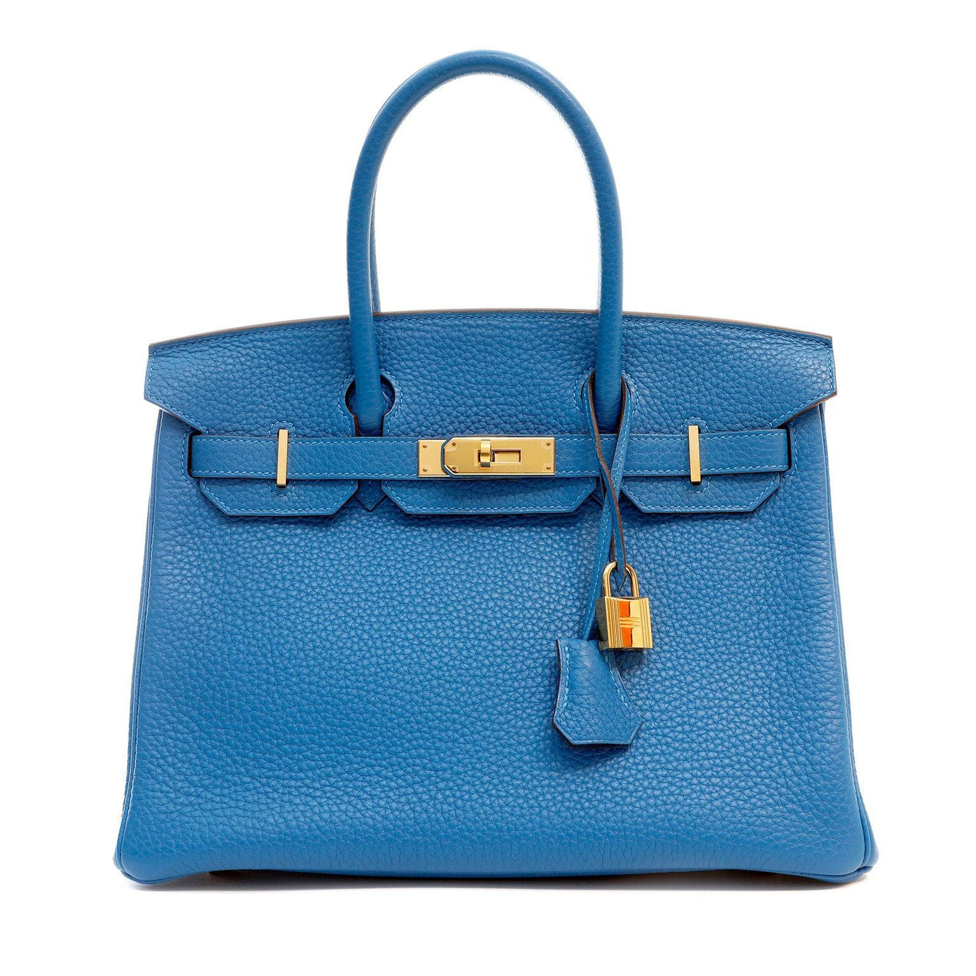 Hermès 30cm Azure Blue Togo Birkin with Gold Hardware - Only Authentics