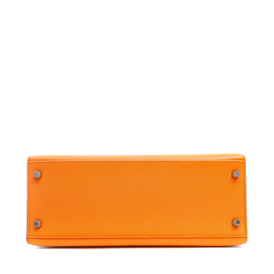 Hermès 28cm Orange Mango Epsom Sellier Kelly w/ Palladium Hardware - Only Authentics