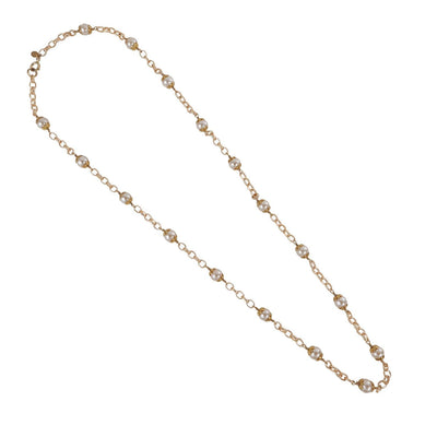 Chanel Vintage Pearl and Gold Link Necklace - Only Authentics