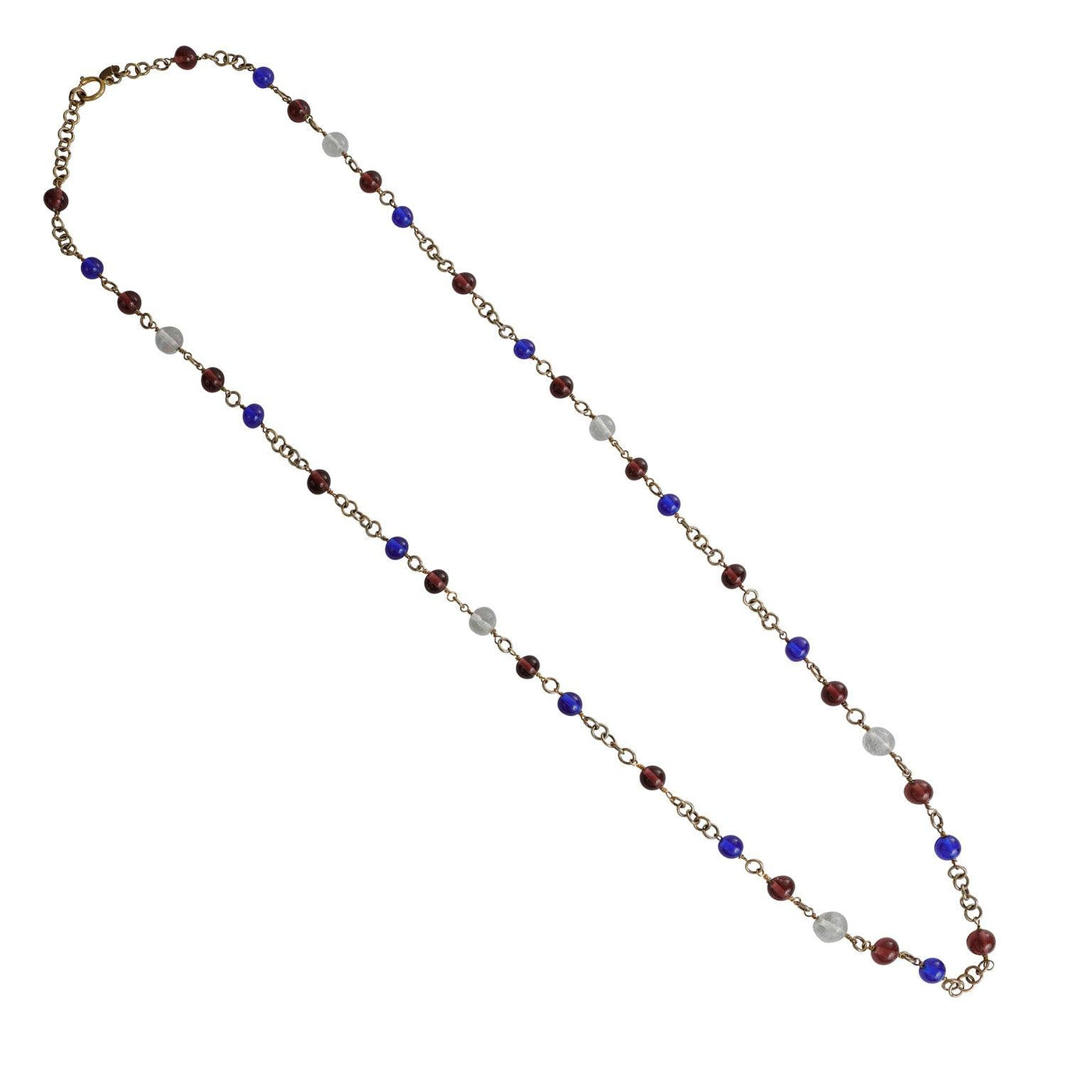 Chanel Purple and Blue Gripoix Beaded Vintage Necklace - Only Authentics