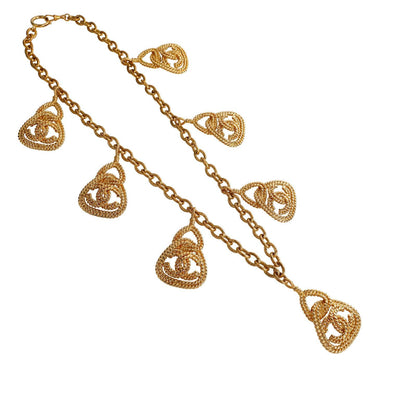 Chanel Vintage Gold Rope CC Charm Necklace - Only Authentics