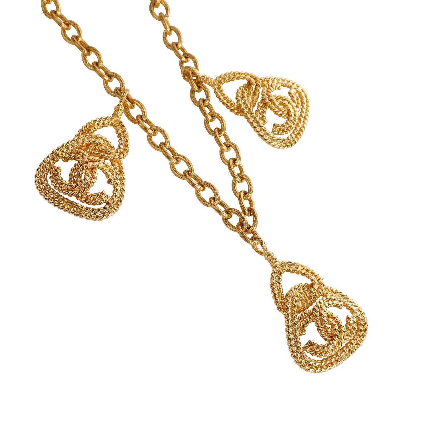 Chanel Vintage Gold Rope CC Charm Necklace - Only Authentics