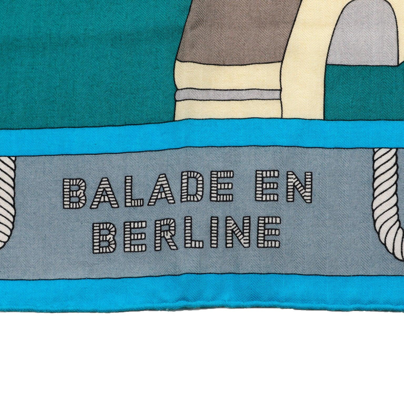 Hermès Turquoise Balade en Berline Cashmere Scarf Shawl - Only Authentics