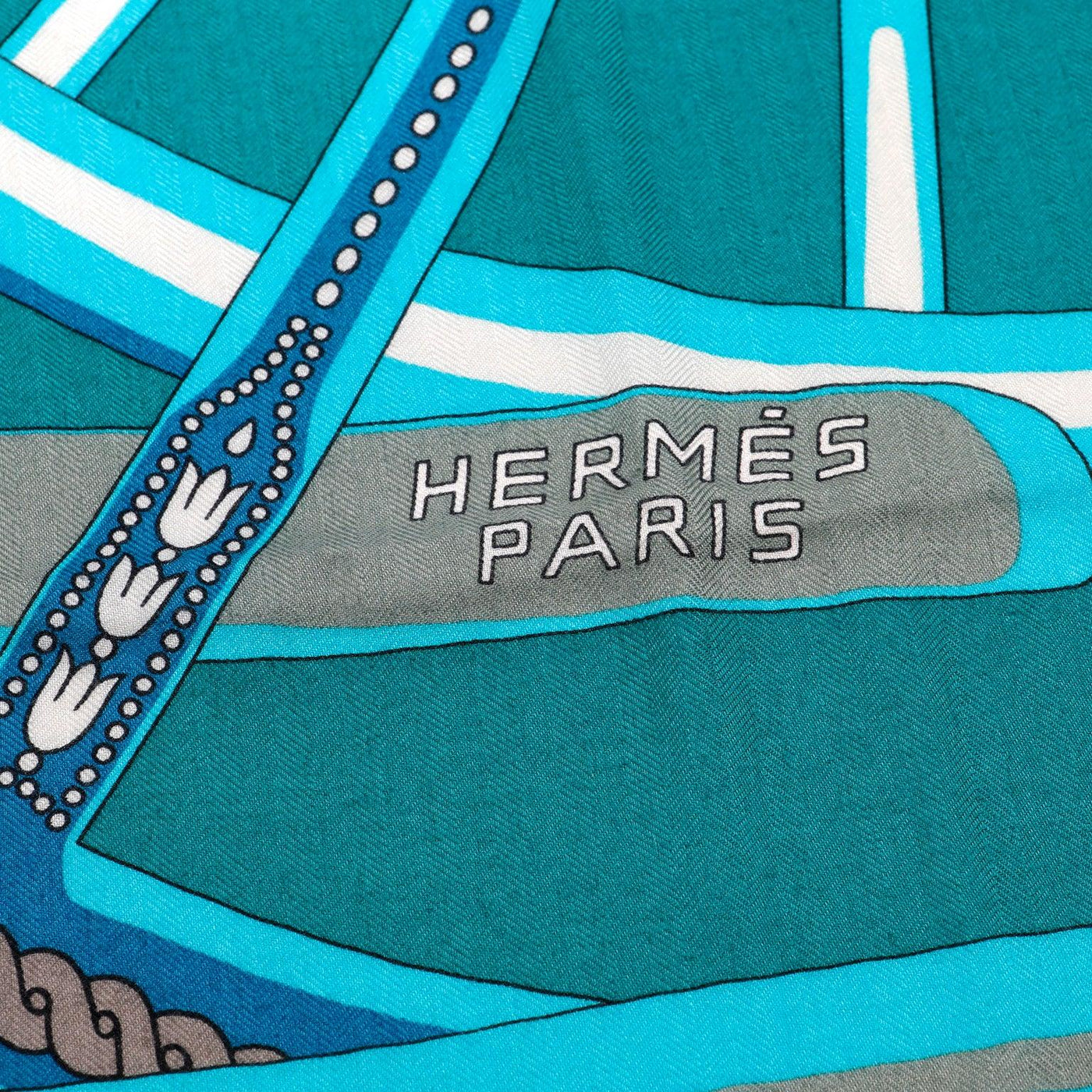 Hermès Turquoise Balade en Berline Cashmere Scarf Shawl - Only Authentics