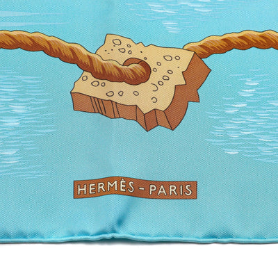 Hermès Blue Ships in a Bottle Silk Scarf - Only Authentics