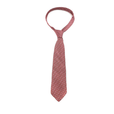 Hermès Red Silk Print Tie - Only Authentics