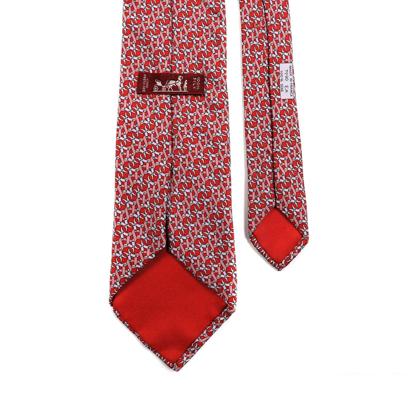 Hermès Red Silk Print Tie - Only Authentics