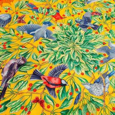 Hermès Birds in Cherry Tree Silk Scarf - Only Authentics