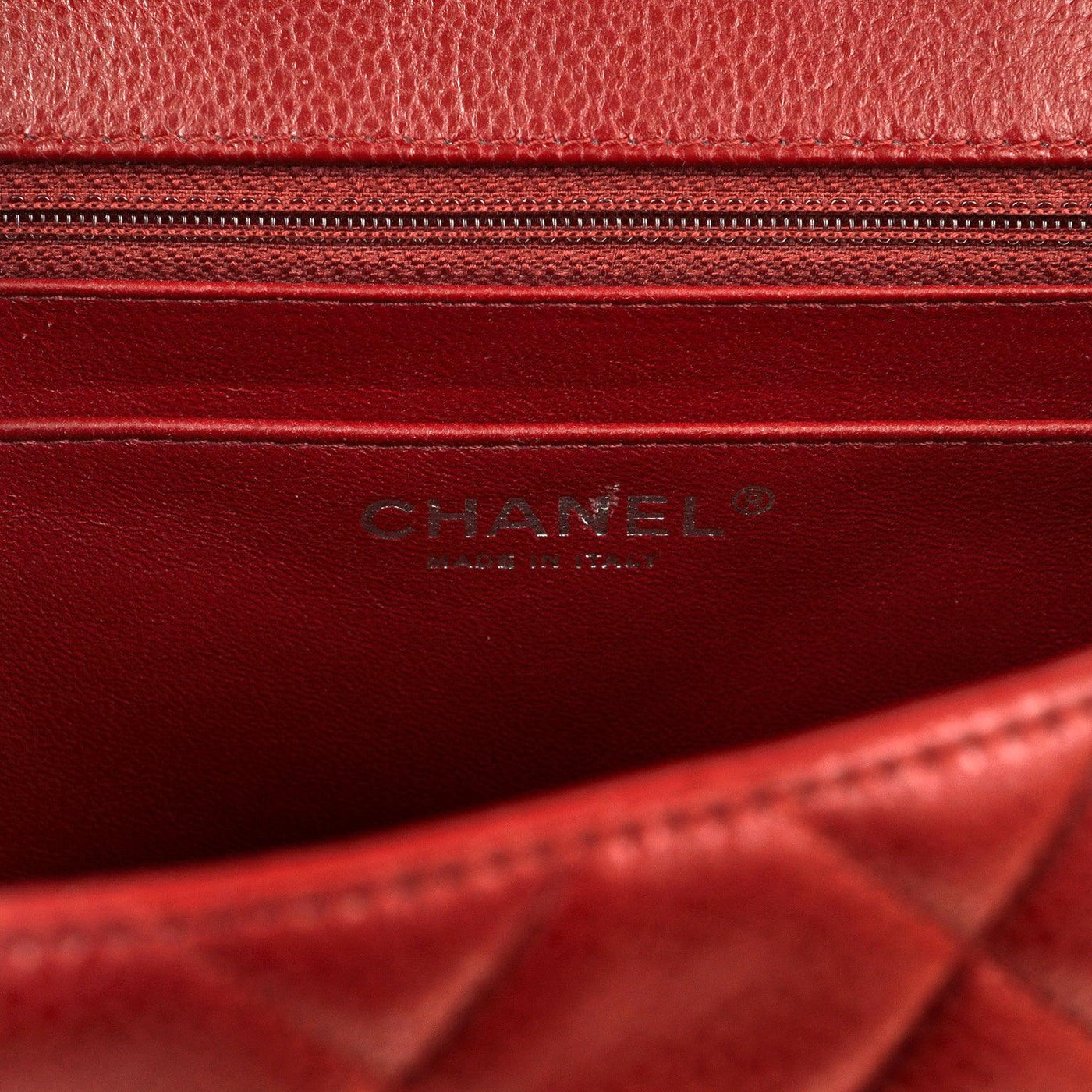 Chanel Dark Red Caviar Jumbo Classic with Silver Hardware - Only Authentics