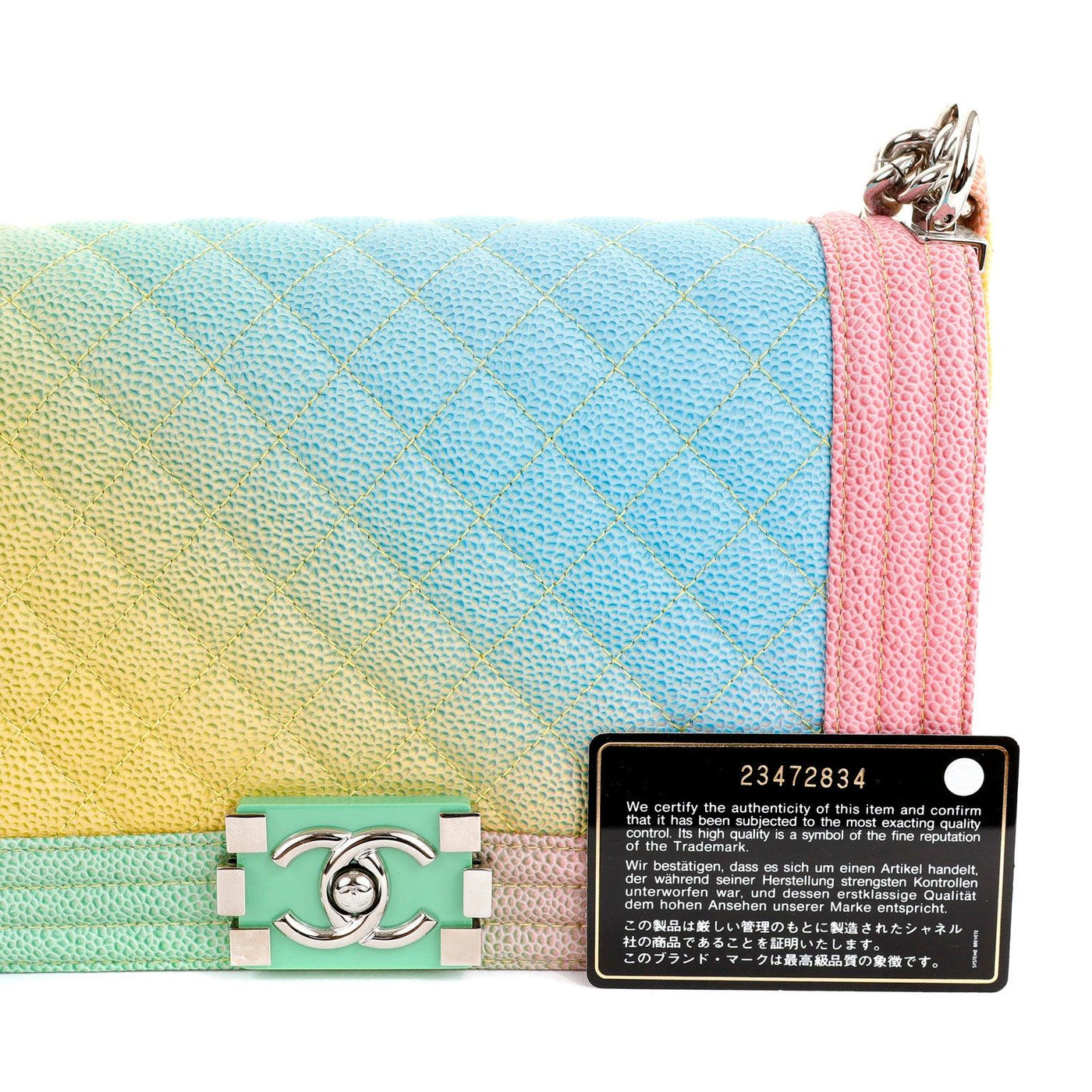 Chanel Rainbow Caviar Medium Boy Bag  Silver Hardware - Only Authentics