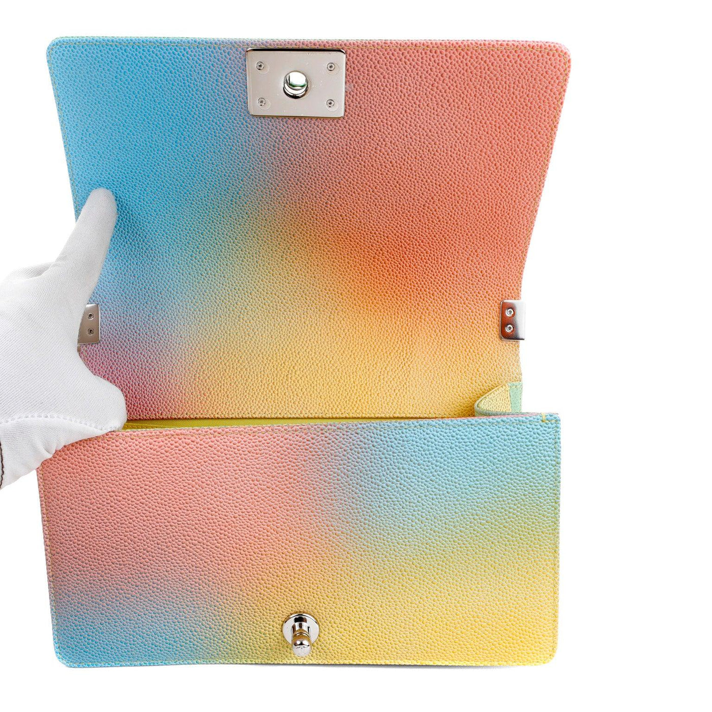 Chanel Rainbow Caviar Medium Boy Bag  Silver Hardware - Only Authentics