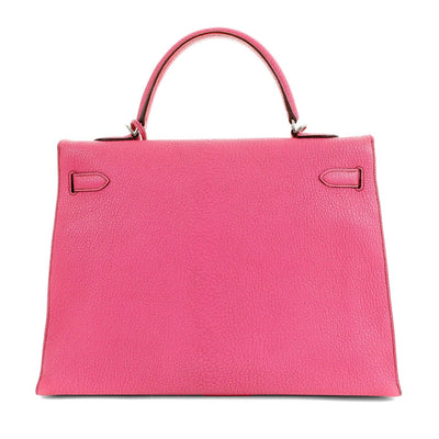 Hermès 35cm Shocking Pink Chevre Kelly with Palladium - Only Authentics