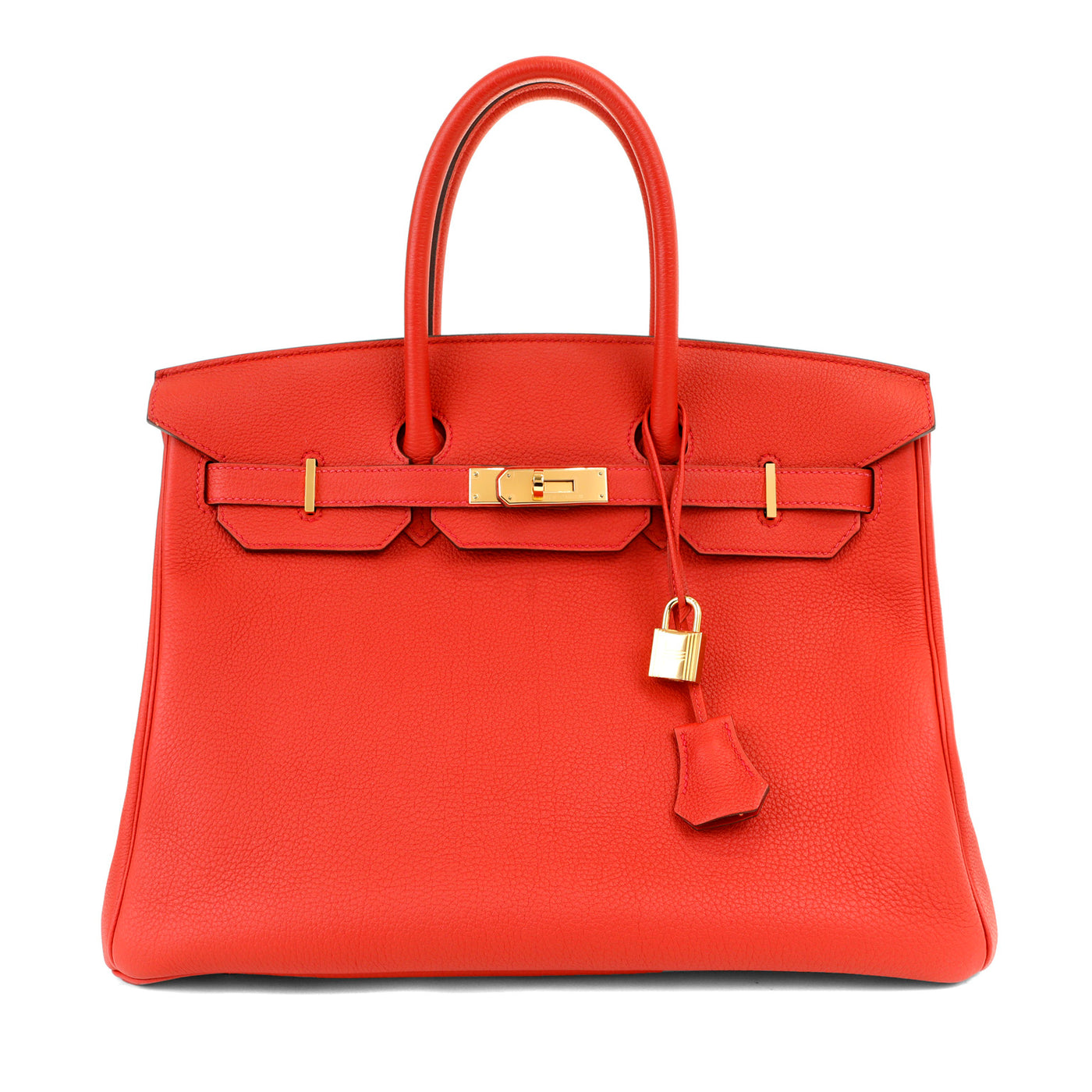 This pristine unworn red Togo Birkin bag by Hermès is a true luxury masterpiece