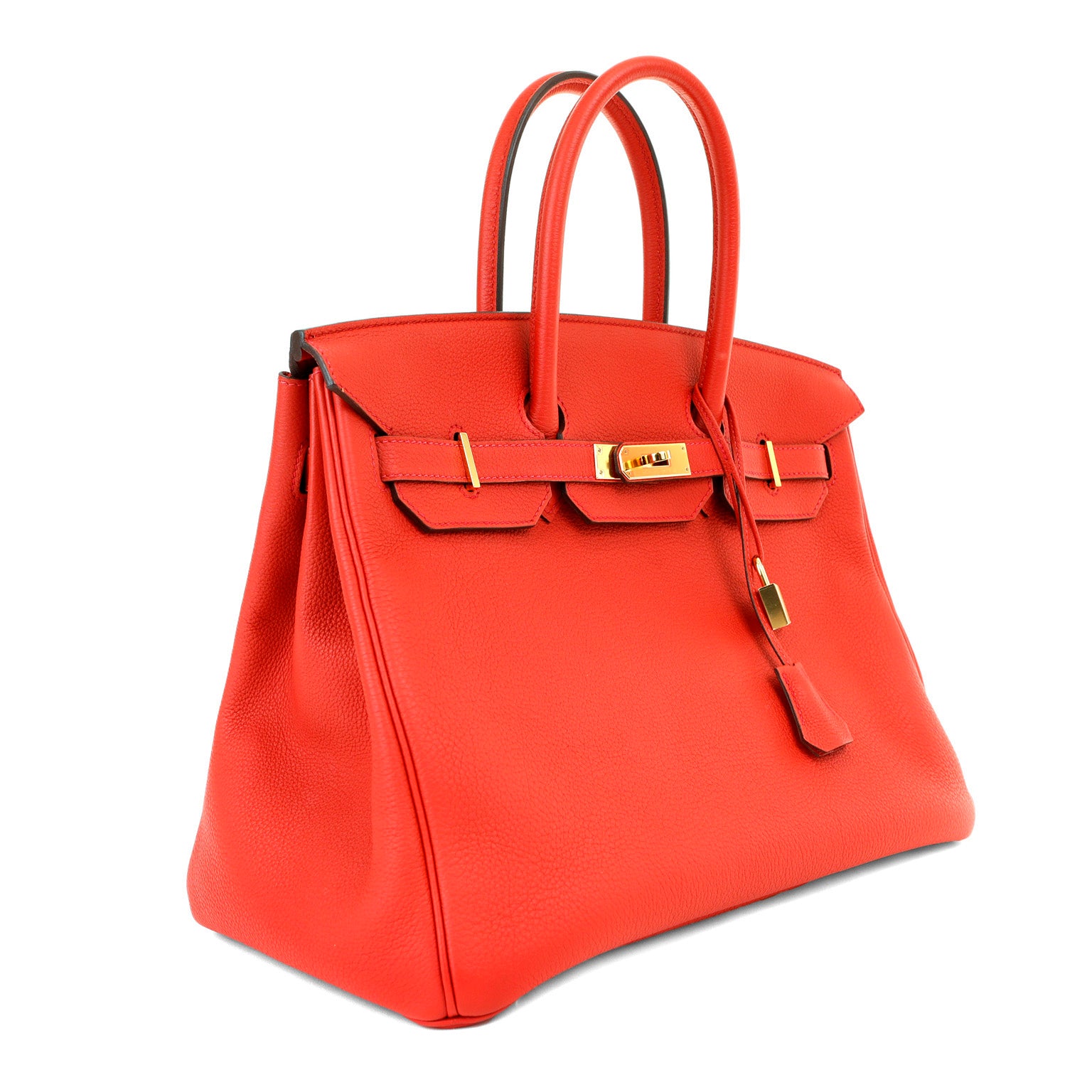 Hermes 35cm Vermillion Togo Birkin w/ Gold Hardware
