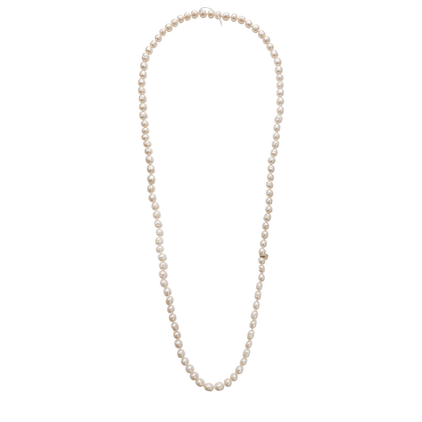 Chanel White Pearl Mid Length Necklace