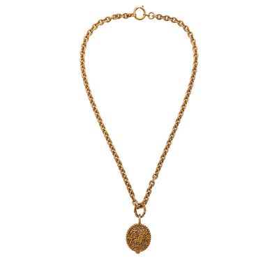 Chanel Vintage Gold Horse Medallion Necklace