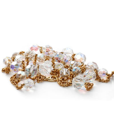 Chanel Gold Crystal Sautoir  Necklace