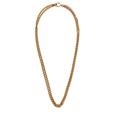 Chanel Vintage Plain Gold Link Chain Necklace