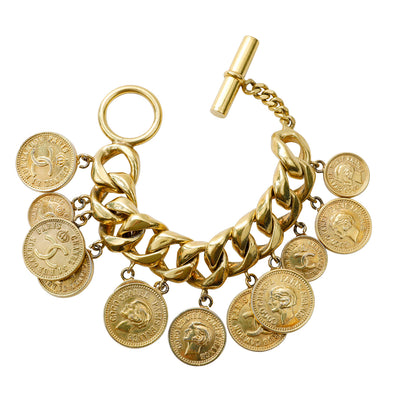 Chanel Vintage Gold Coins Charm Bracelet (1980's)
