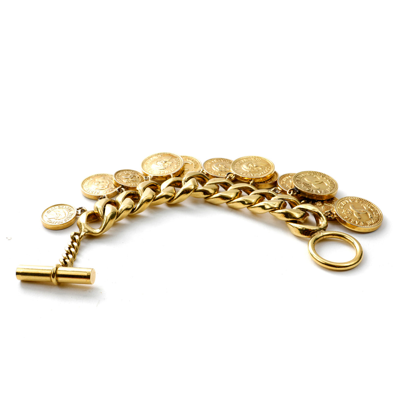 Chanel Vintage Gold Coins Charm Bracelet (1980's)
