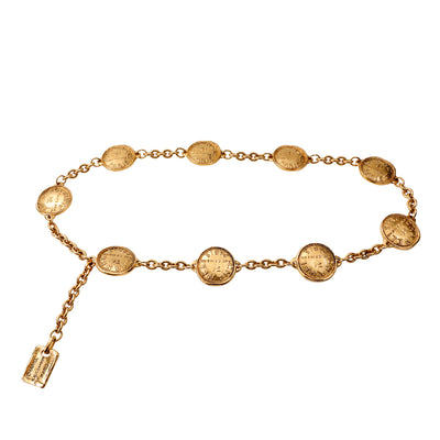 Chanel Vintage Gold Rue Cambon Coin Necklace Belt