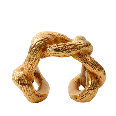 Chanel Vintage Large Gold Rope Knot Cuff