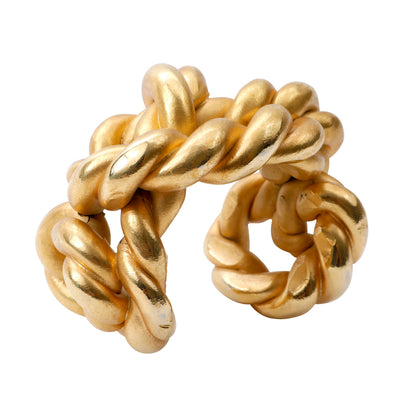 Chanel Vintage Large Gold Rope Knot Cuff