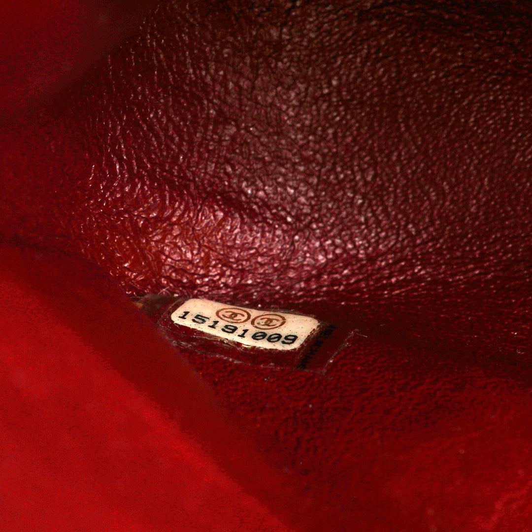 Chanel Dark Red Patent Leather Medium Classic with Silver Hardware