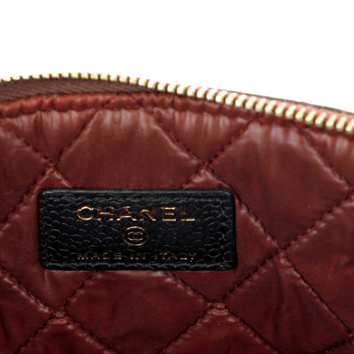 Chanel Small Black Caviar Classic O-Case with Gold Hardware