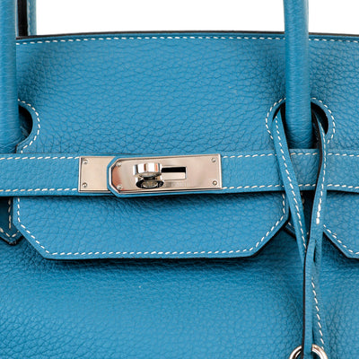 Hermès 40 cm Blue Jean Togo Birkin with Palladium Hardware