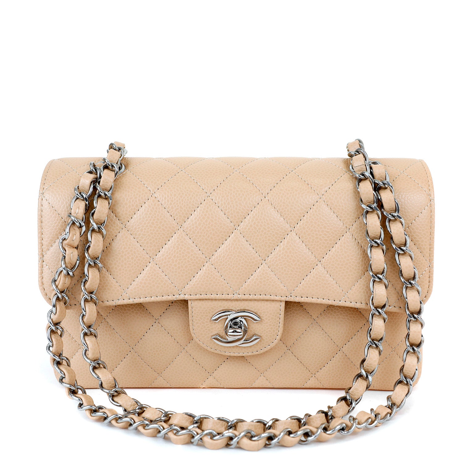 This Chanel classic flap bag is a timeless accessory that will