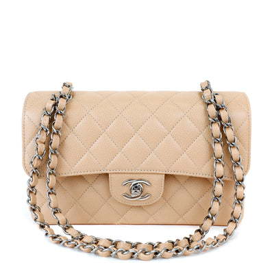 Chanel Light Beige Caviar Medium Classic Double Flap. Bag SHW – Boutique  Patina