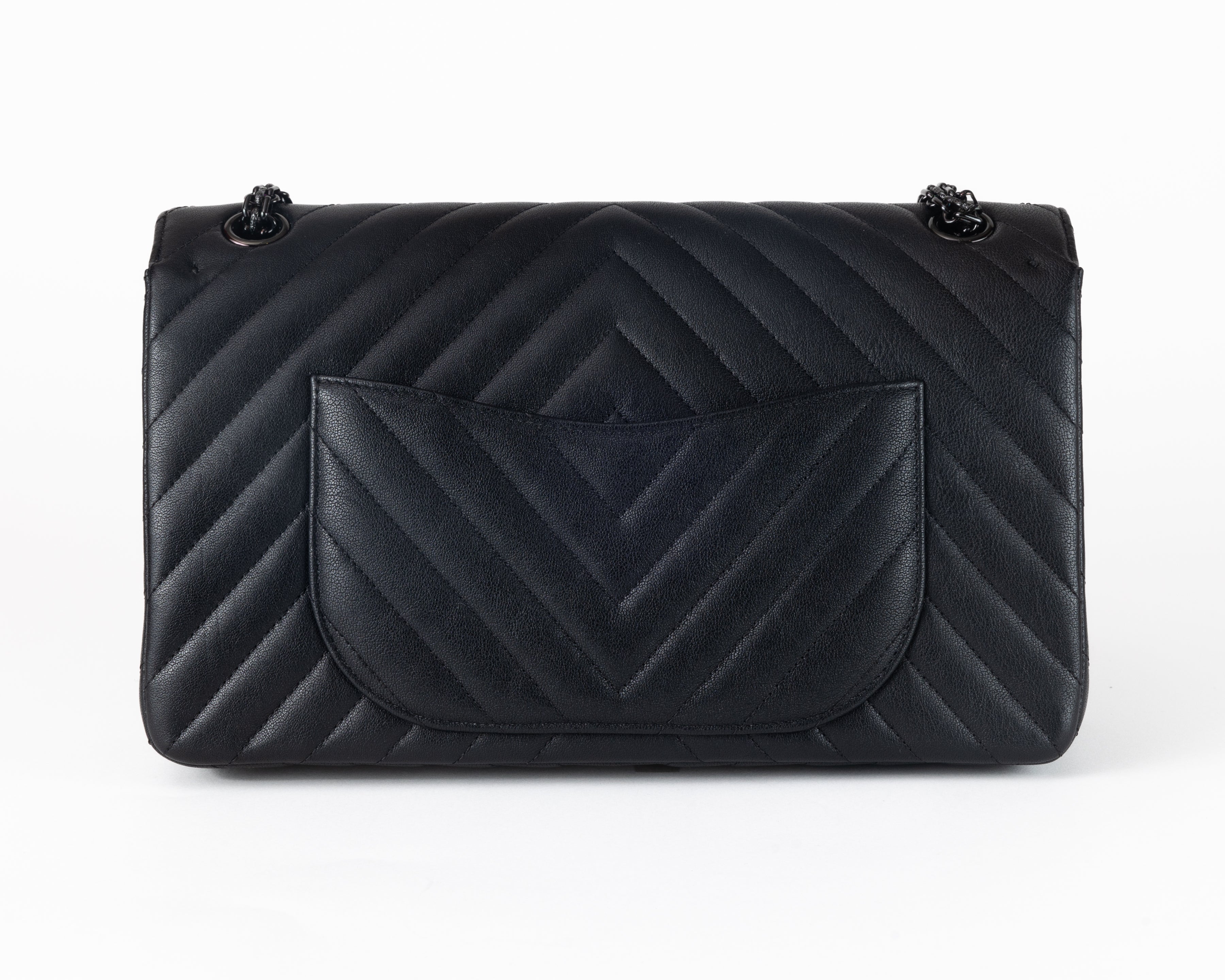 Look no further than this authentic Chanel So Black Chevron Medium Classic  – Only Authentics